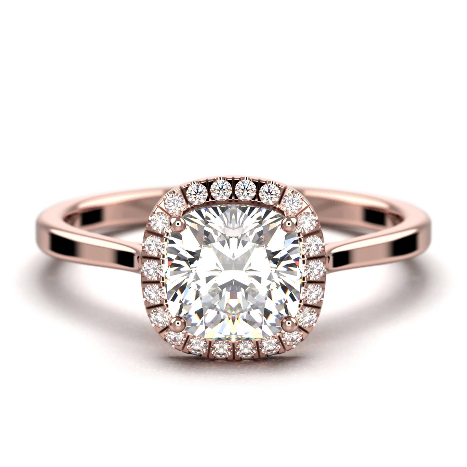 Halo 1, 55 Karat Diamant Moissanit Verlobungsring, Ehering Aus 925 Sterling Silber Mit Schlichter 18K Rose Vergoldung von GemsTrove