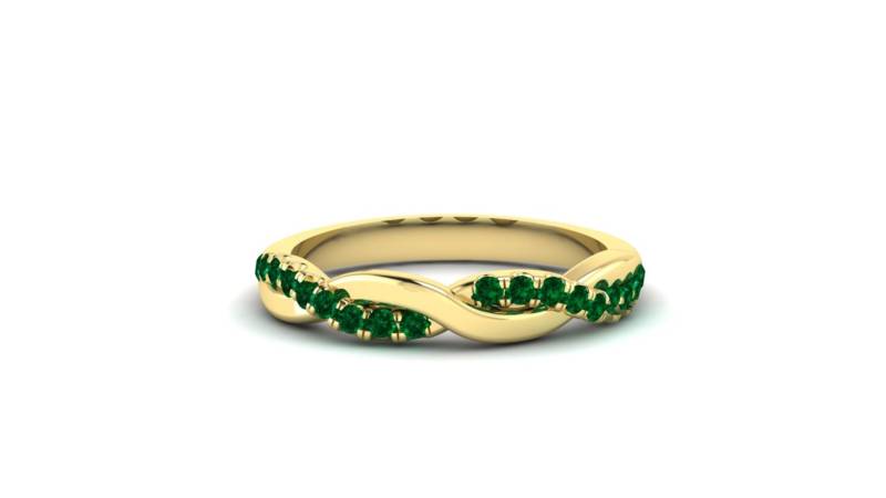 Hochzeitsringe Mit Smaragd | Eternity Twisted Ring Frauen Stapeln Band Ringe 1. Jahrestag Geschenk Minimalist Gold von GemsandKarats