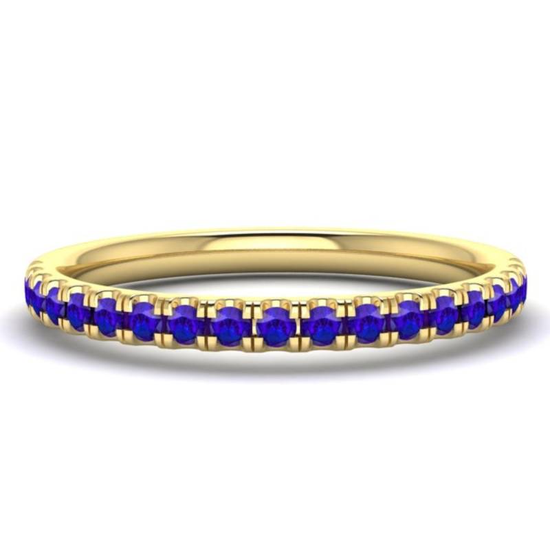 Saphir Ring Band | Blauer Saphir Halbe Eternity Ring Band Natürliche Geburtsstein 14K Solid Gold Zum Jubiläum von GemsandKarats