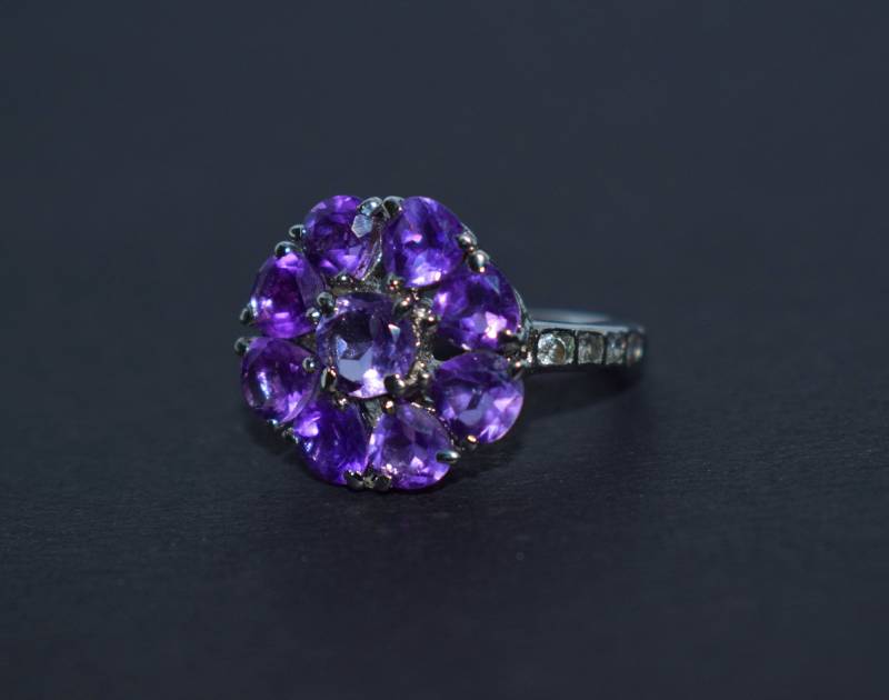 Amethyst Ring 925 Sterling Silber, Februar Geburtsstein, Zierlicher Versprechensring von GemsbyRajasthan