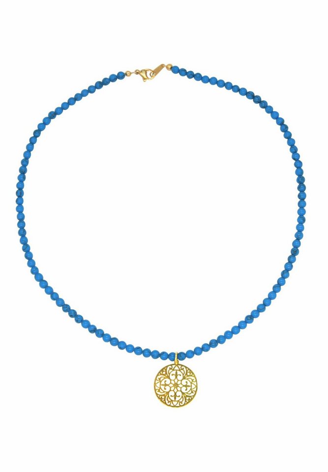 Gemshine Kette mit Anhänger MEDAILLE - JADE BLAU, Europäischer Schmuck: Qualität liebevoll hergestellt. von Gemshine