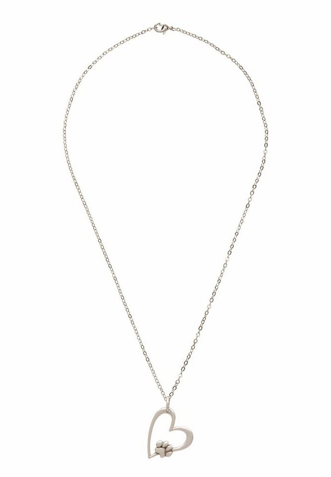 Gemshine Kette mit Anhänger Paw on my Heart Hund Katze Pfote, 925 Silber, Made in Spain von Gemshine