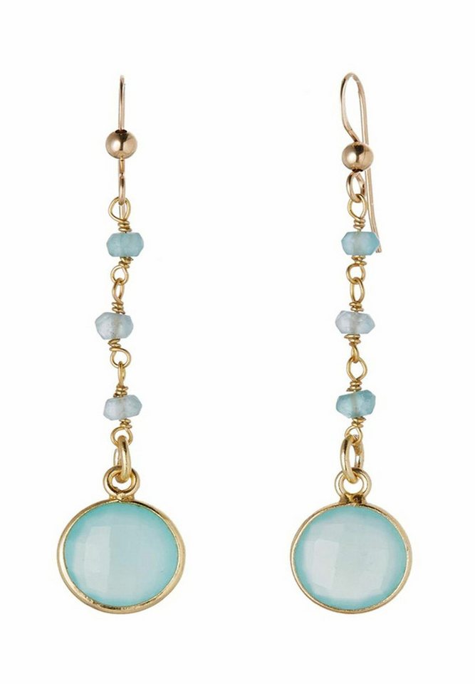 Gemshine Paar Ohrhänger Chalcedon Tropfen von Gemshine