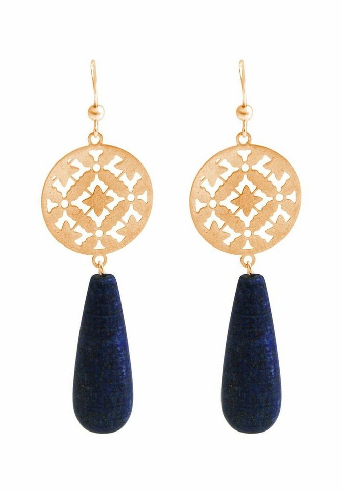 Gemshine Paar Ohrhänger Mandalas und Lapis Lazuli Edelsteine Tropfen von Gemshine