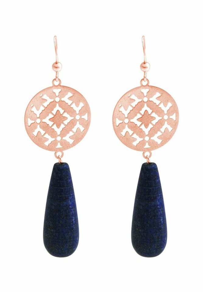 Gemshine Paar Ohrhänger Mandalas und Lapis Lazuli Edelsteine Tropfen von Gemshine