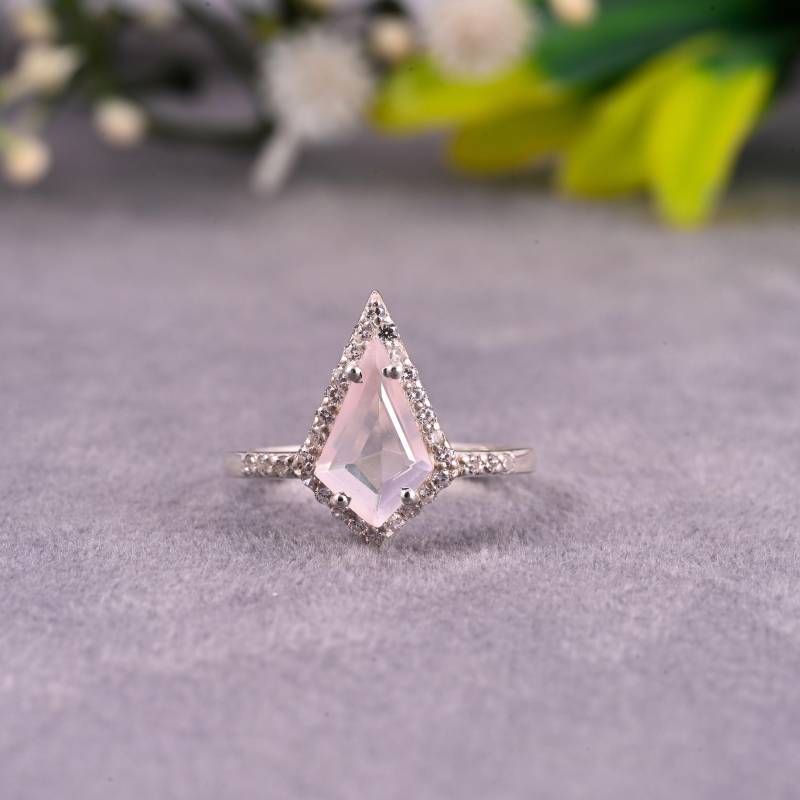 Rosenquarz Drachen Form Verlobungsring Rosa Solitär Ring Ehering Rosaquarz 925 Sterling Silber Geburtstagsgeschenk Für Sie von Gemsstudiobysunvesta