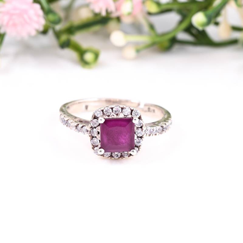 Roter Granat Ring Sterling Silber Ehering Statement Birthstone Vintage Art Deco Schmuck Versprechen Geburtstagsgeschenk Für Sie von Gemsstudiobysunvesta