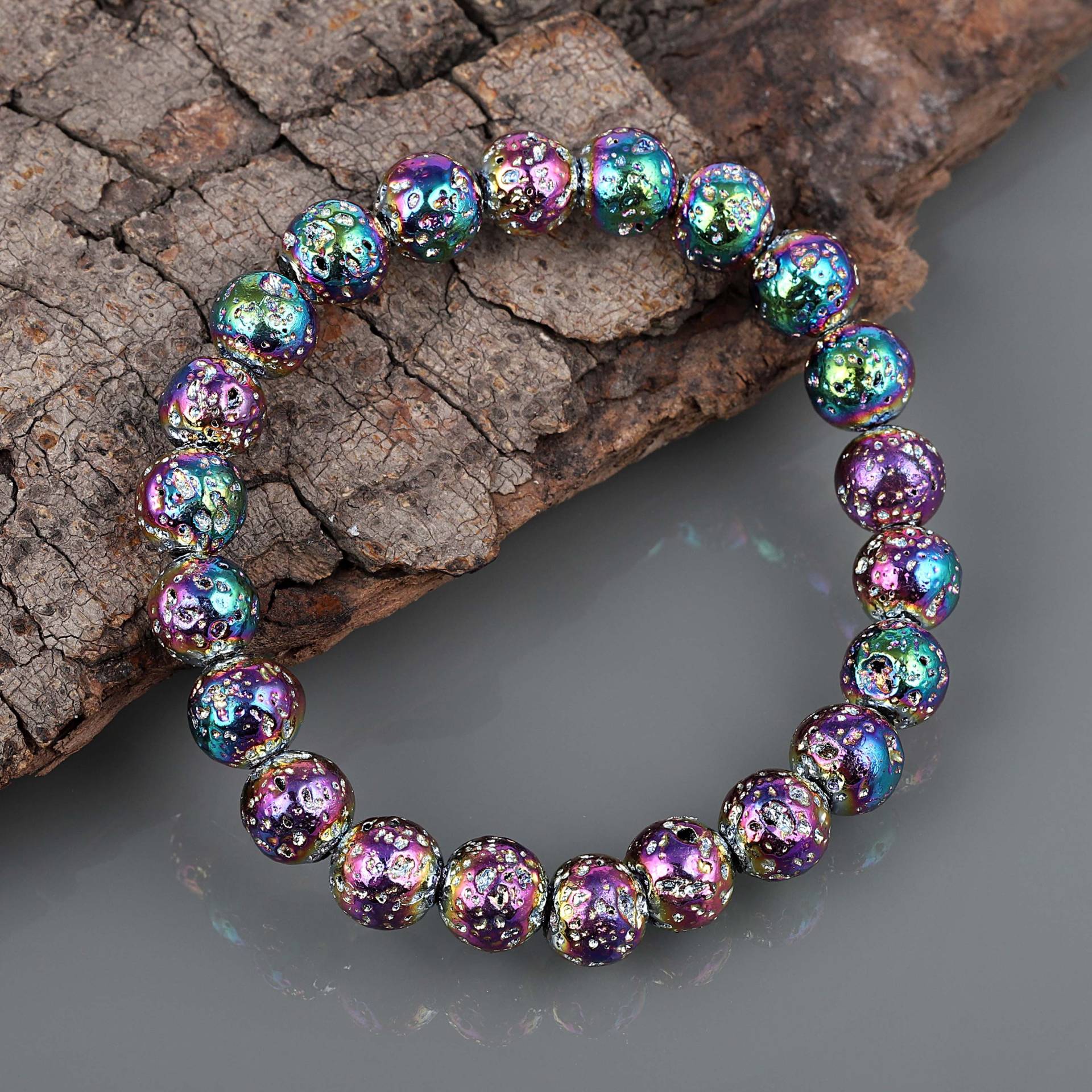 Natürliche Mystic Lava Armband, Schöne Armband Große Qualität Perlen, Geburtstag Geschenk Party Rock Perlen Facettierte von GemstoneCouture