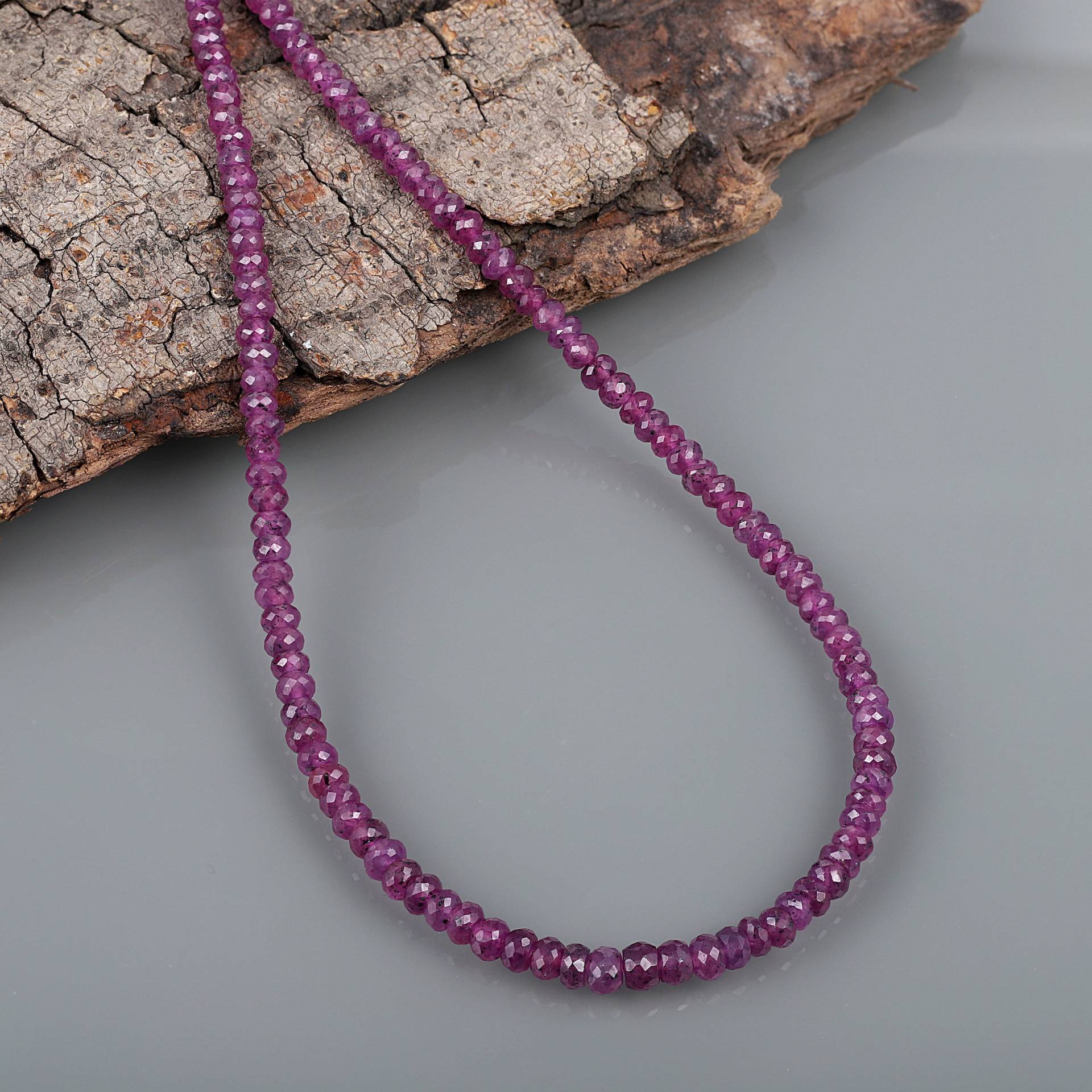 Rosa Rubin Halskette, Mai Birthstone Schmuck, Halskette Für Mädchen, Frauen Rose Gold Edelstein Handgemachte von GemstoneCouture