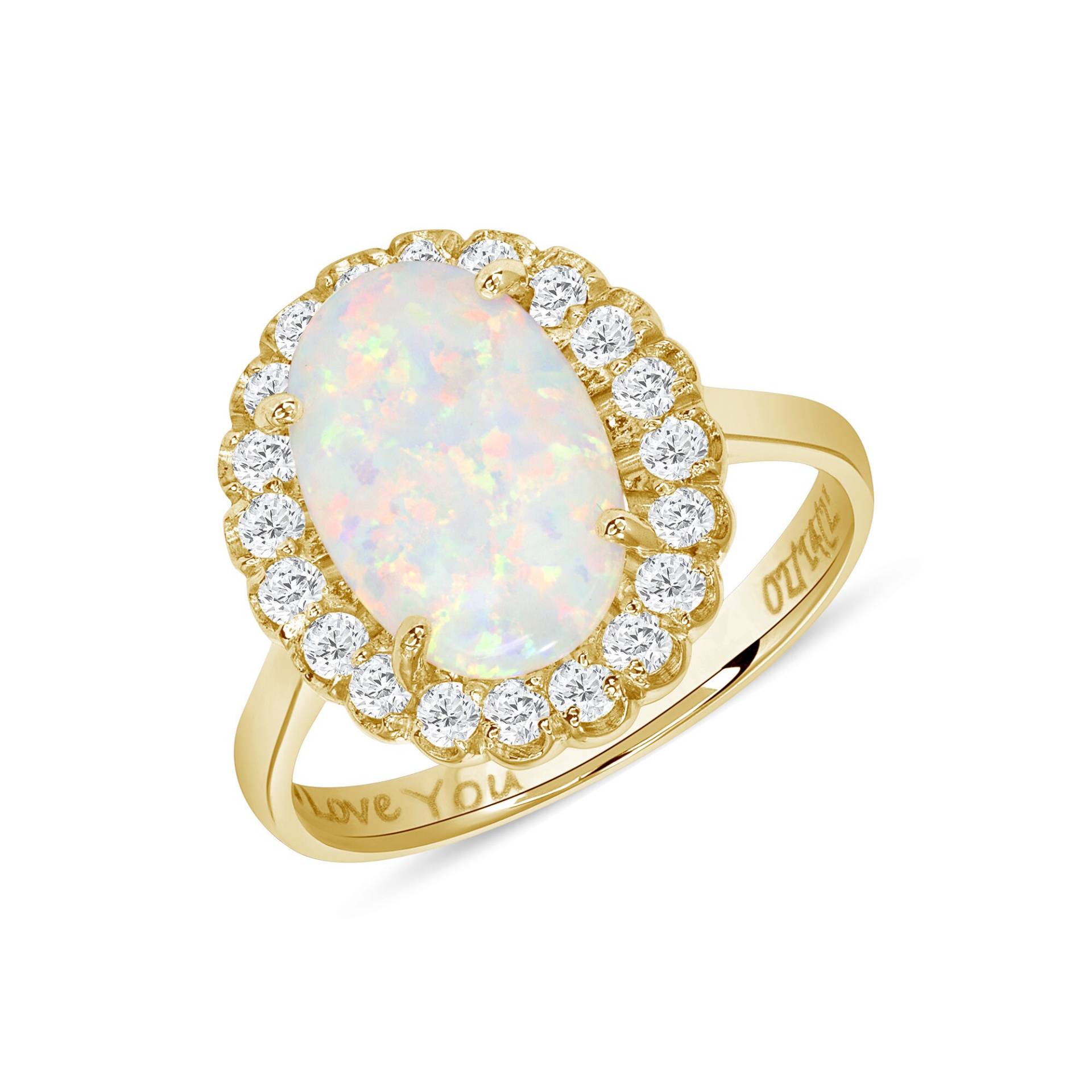 Simulierter Opal Und Diamant Goldring, Funkelnder Verlobungsring, Opalring, Oktober Geburtsstein Geschenk, Schmuck Geschenk Für Sie Simulierter Opal Und Diamant Goldring, Funkelnder Verlobungsring, Opalring, Oktober Geburtsstein Geschenk, Schmuck Geschenk Für Sie von GemstoneKingdomUSA