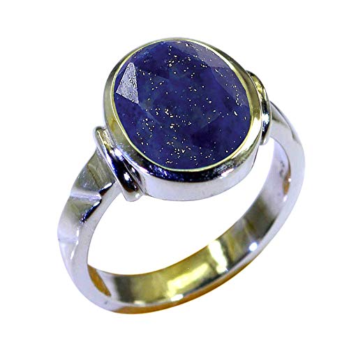 Gemsyogi Damen Herren Unisex - 0,925 Sterling-Silber 925 Oval Blue Lapislazuli von Gemsyogi
