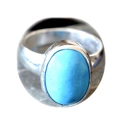 Gemsyogi Herren Damen Unisex - Sterling-Silber 925 Oval Turquoise Türkis von Gemsyogi