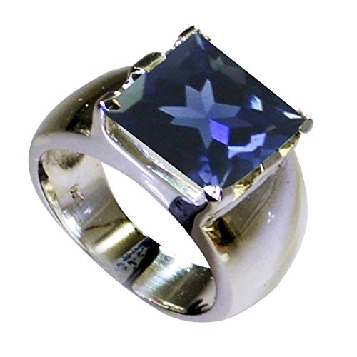 Gemsyogi Herren Damen Unisex - Sterling-Silber 925 Sterling-Silber 925 Prinzess Blue Iolith - natürlich von Gemsyogi