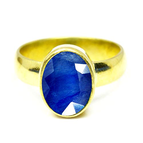 Gemsyogi herren - Legierung vergoldet Oval Blue Natürlicher, blauer Saphir von Gemsyogi