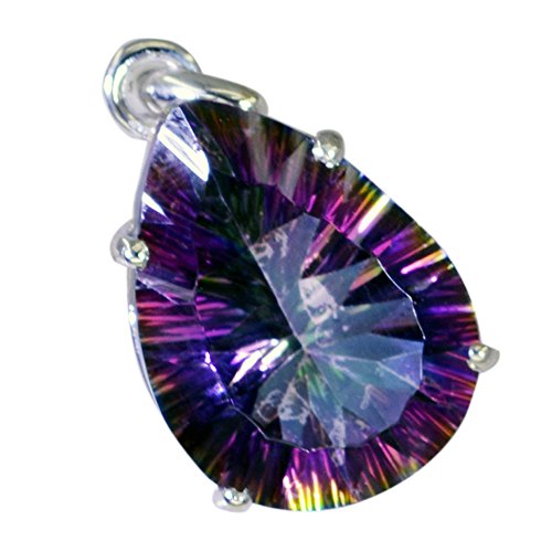 Mystic Quarz Charms Sterling Silber Anhänger Chakra Heilung Oval Stein Schnitt Zinken Stil handgefertigt Halskette von Gemsyogi