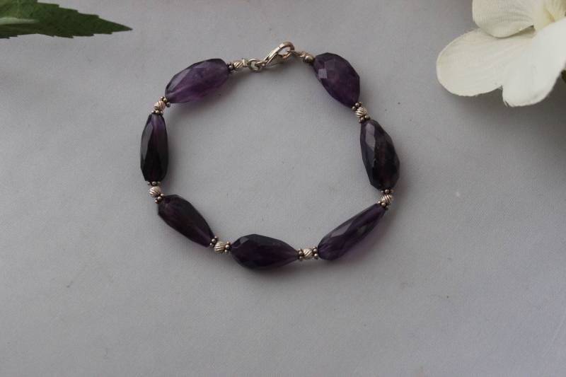 Amethyst Armband in Sterling Silber von GemtasticUK
