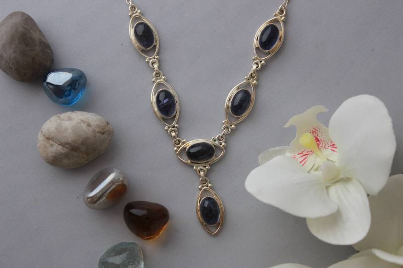 Amethyst Auge Halskette Set in Sterling Silber von GemtasticUK