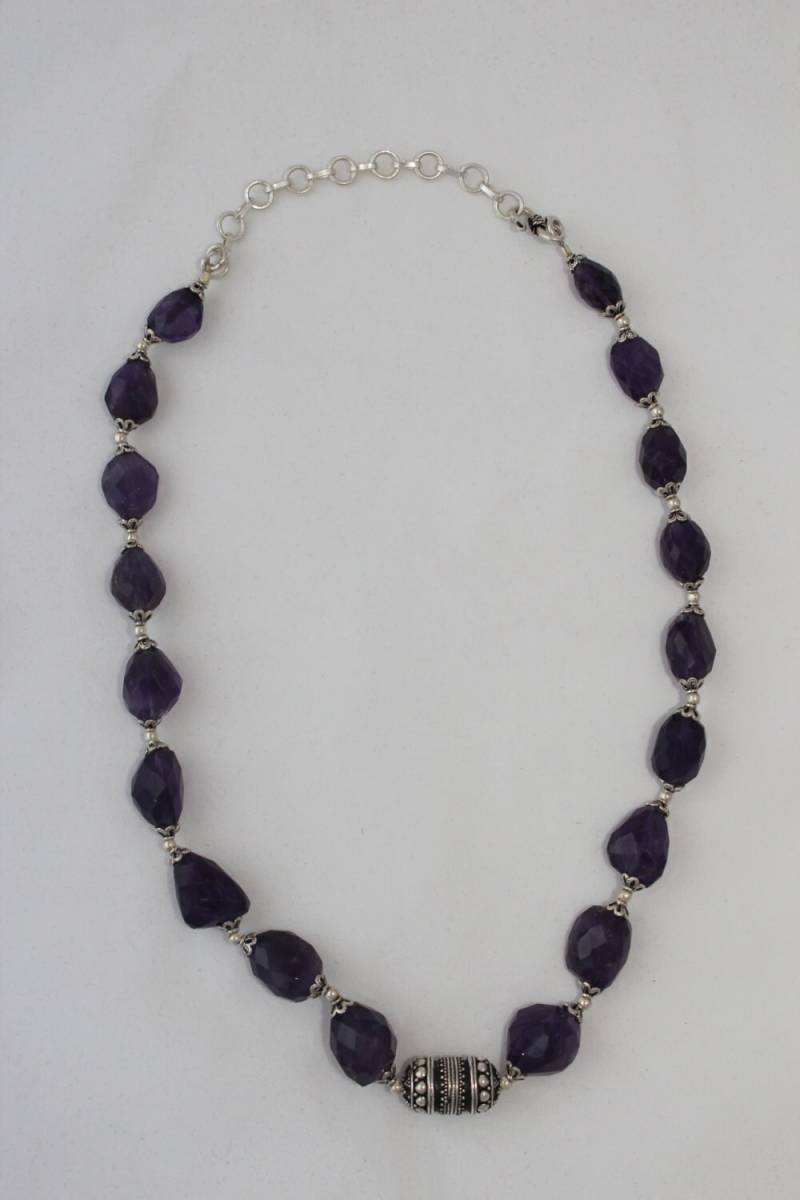 Amethyst Halskette Set in Sterling Silber von GemtasticUK