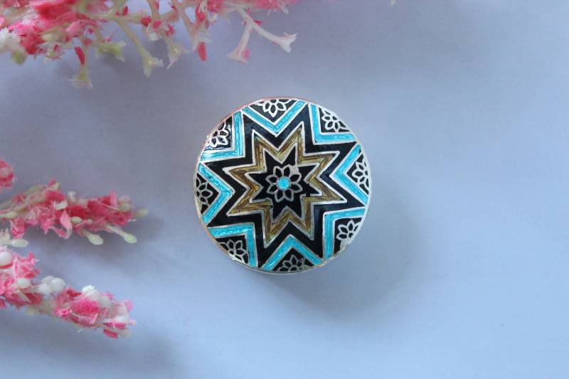 Blaue Blumen Ring/Charm Box in Sterling Silber von GemtasticUK