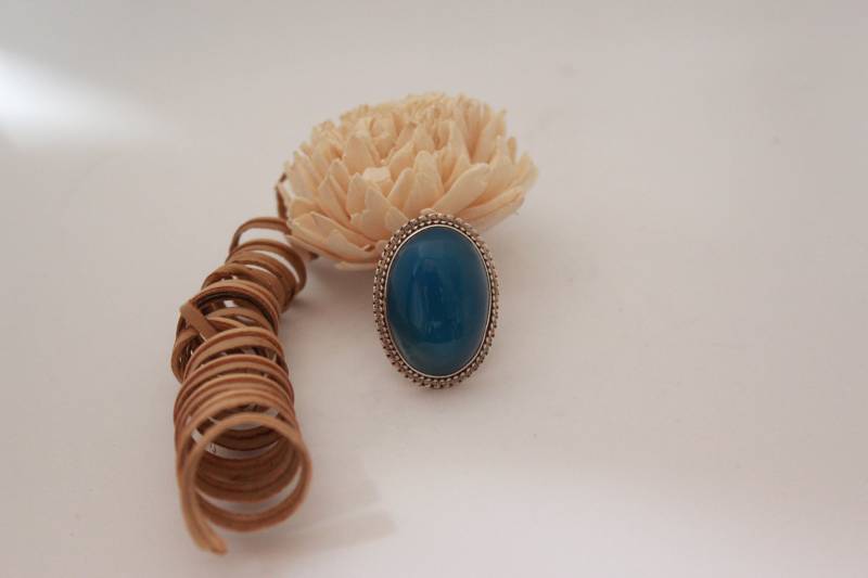 Blauer Onyx-Ring in Sterlingsilber von GemtasticUK