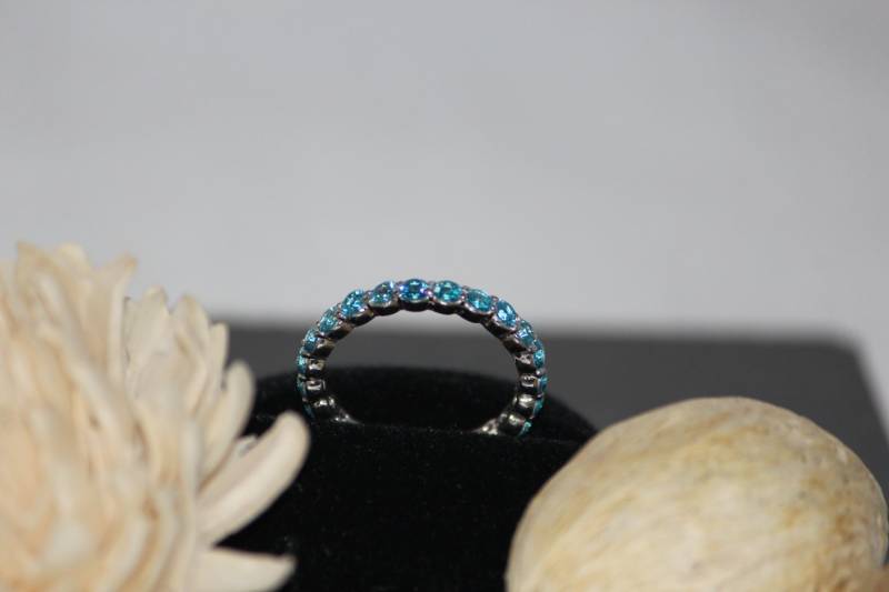 Blauer Sparkle Ring in Sterling Silber von GemtasticUK