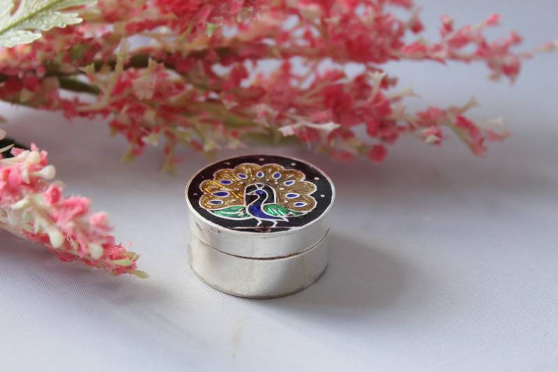 Golden Pfau Ring/Charm Box in Sterling Silber von GemtasticUK