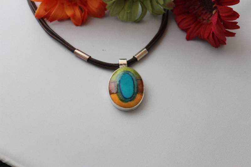 Handgefertigte Oval Anhänger Set in Sterling Silber von GemtasticUK