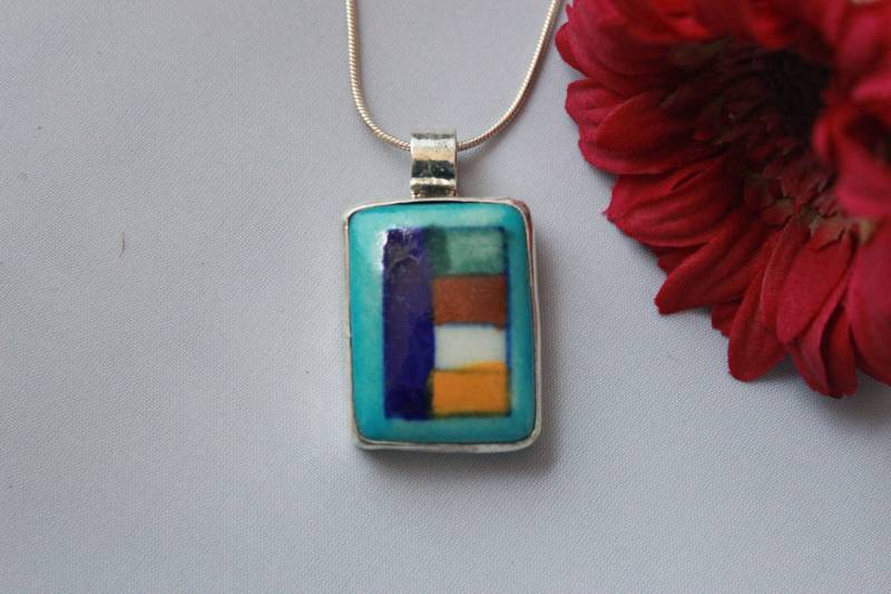 Handgefertigte Oval Anhänger Set in Sterling Silber von GemtasticUK