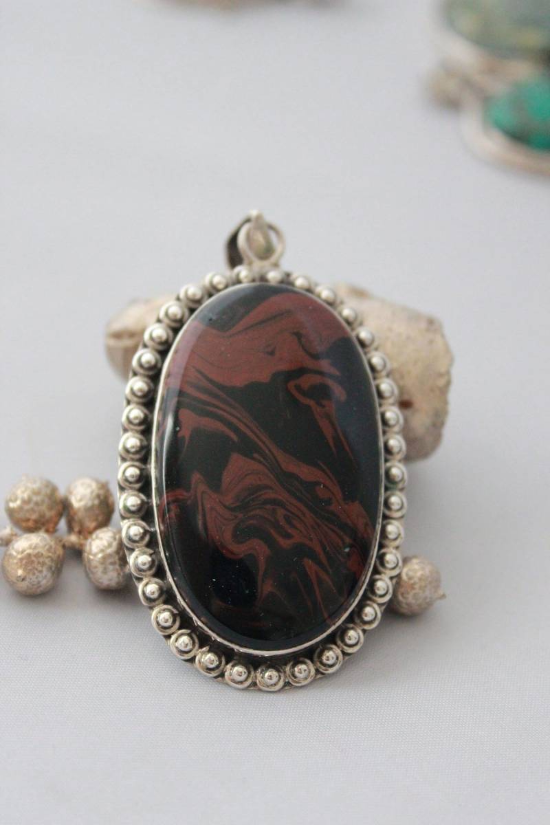 Jasper Anhänger Set in Sterling Silber von GemtasticUK