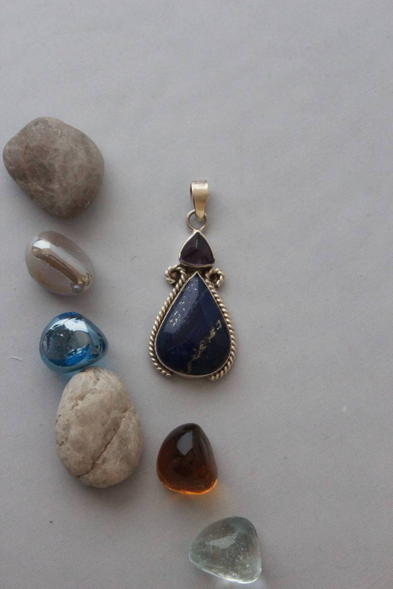 Pfau Aussehen Anhänger Set in Sterling Silber von GemtasticUK