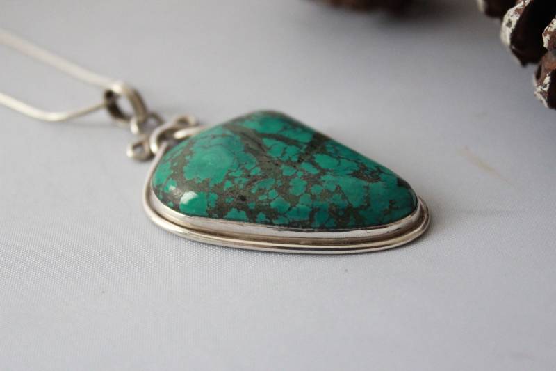Wunderschöner Türkis Anhänger in Sterling Silber von GemtasticUK