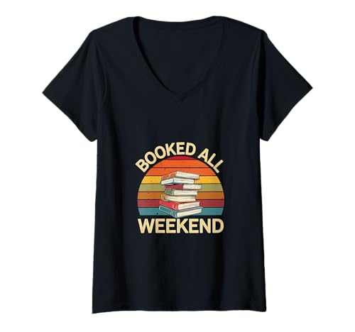 Damen Booked All Weekend Bibliophiles Leserhobby - T-Shirt mit V-Ausschnitt Damen Booked All Weekend Bibliophiles Leserhobby - T-Shirt mit V-Ausschnitt von Gemütliche Routine für Buchliebhaber