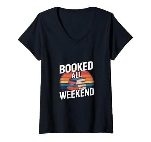 Damen Booked All Weekend Bibliophiles Leserhobby - T-Shirt mit V-Ausschnitt Damen Booked All Weekend Bibliophiles Leserhobby - T-Shirt mit V-Ausschnitt von Gemütliche Routine für Buchliebhaber