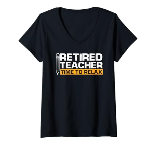 Damen Lehrer Ruhestand Zeit zum Entspannen Leben genießen T-Shirt mit V-Ausschnitt Damen Lehrer Ruhestand Zeit zum Entspannen Leben genießen T-Shirt mit V-Ausschnitt von Gemütlicher Ruhestand für Lehrerinnen und Lehrer
