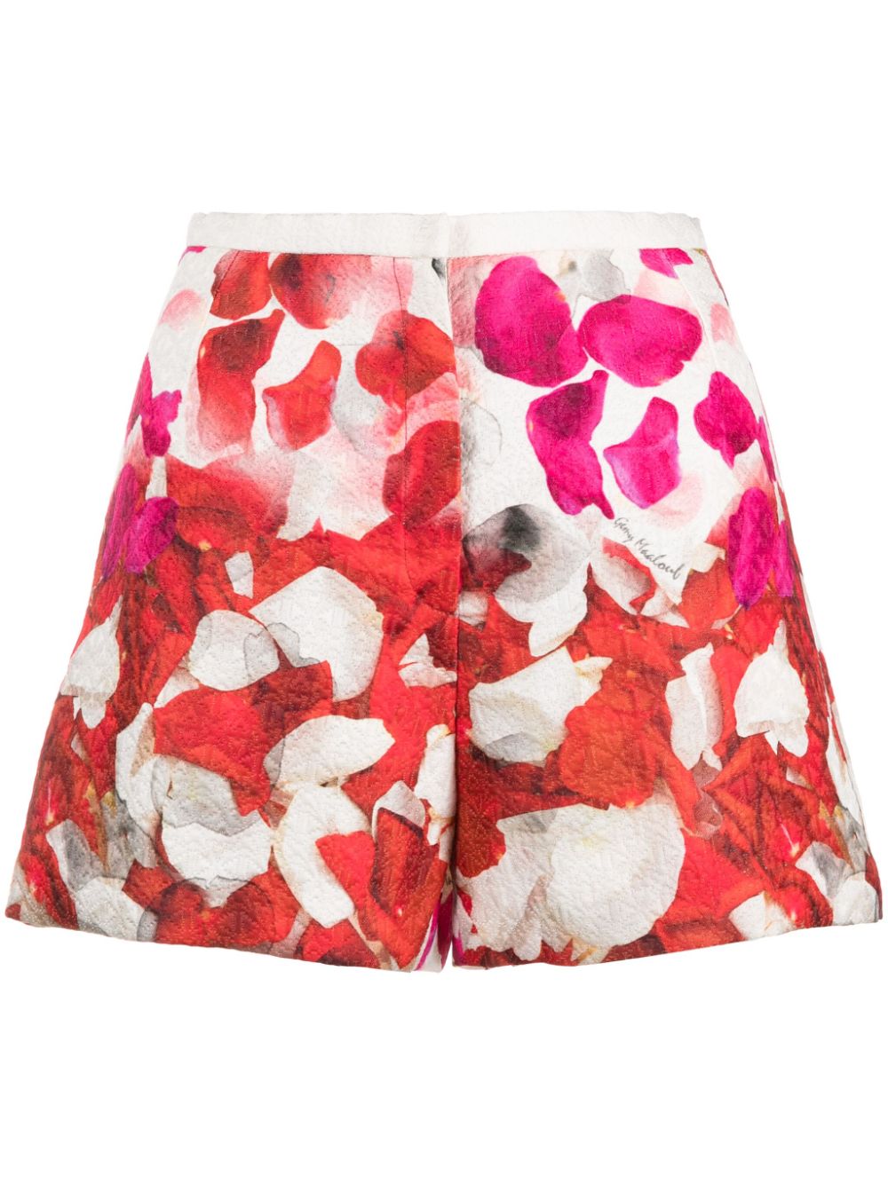 Gemy Maalouf High-Waist-Shorts mit Blumen-Print - Rot von Gemy Maalouf