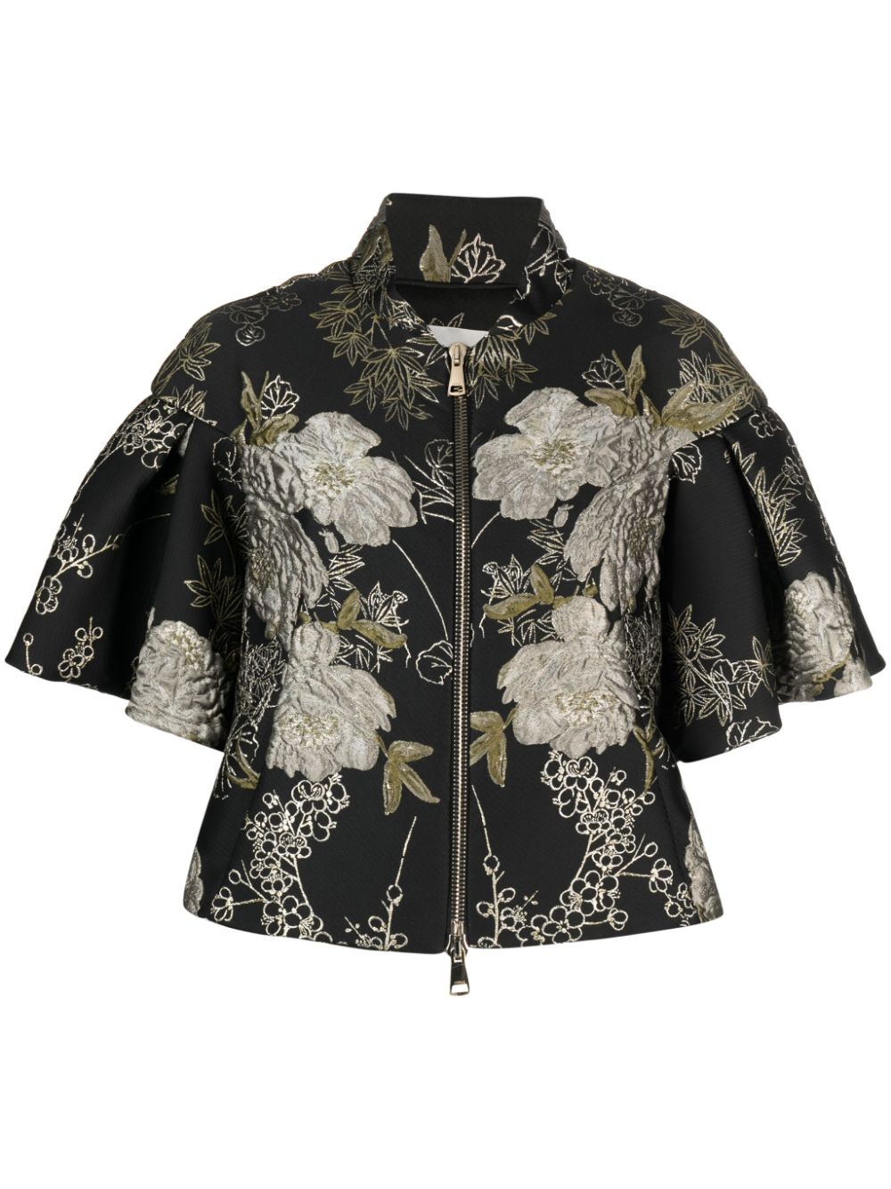 Gemy Maalouf Jacquard-Bluse mit Blumenmuster - Schwarz von Gemy Maalouf