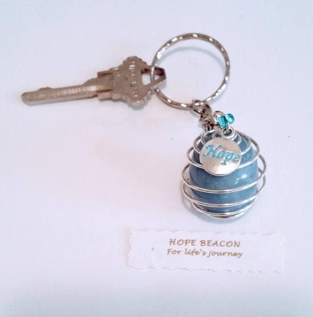 You Create It Keychain | Hope Beacon, 27 Harmonisierende Farb-Gems & 60 Silberfarbene Charm-Auswahl, "Homeless Fundraiser" von Gemz4Gemz