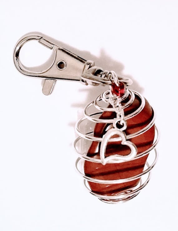 Zip Pull Charm Clip ~ 27 Bunte Käfig Harmonisierende Kristall Edelsteine | Hope Beacons, & 60 Silber Ton Charms Optionen, "Homeless Fundraiser" von Gemz4Gemz