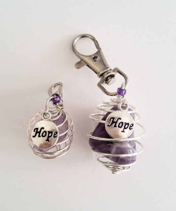 Zip Pull ~ Edelstein Anhänger | Hope Beacon Handbemalter "Hope" Charm in 15 Farben & 27 Wunderschönen Edelsteinen, "Homeles Fundraiser" von Gemz4Gemz