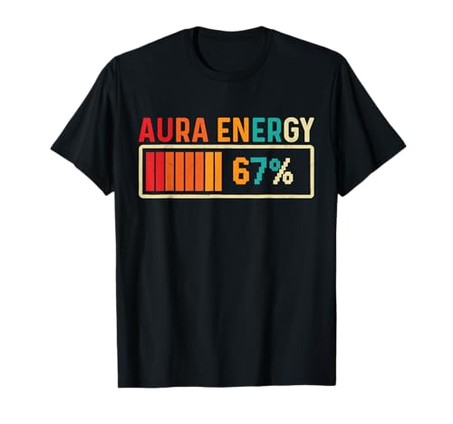 Aura Energy 67 Meme Funny Gen Alpha Slang Retro Vintage Herren T-Shirt Aura Energy 67 Meme Funny Gen Alpha Slang Retro Vintage Herren T-Shirt von Gen Alpha Meme Vibes