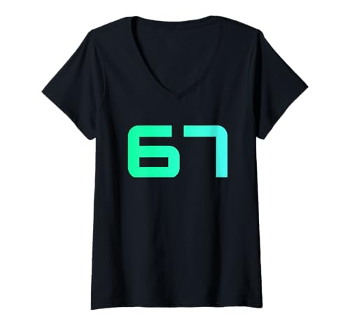Damen Six Seven 6 7 Meme Funny Lustig T-Shirt mit V-Ausschnitt Damen Six Seven 6 7 Meme Funny Lustig T-Shirt mit V-Ausschnitt von Gen Alpha Slang Designs