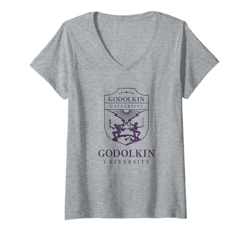 Damen Gen V Godolkin University Purple School Seal TV Show T-Shirt mit V-Ausschnitt Damen Gen V Godolkin University Purple School Seal TV Show T-Shirt mit V-Ausschnitt von Gen V