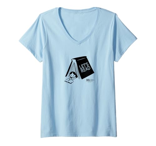 Damen Gen V Let's Read Community Library Sign TV Show T-Shirt mit V-Ausschnitt Damen Gen V Let's Read Community Library Sign TV Show T-Shirt mit V-Ausschnitt von Gen V