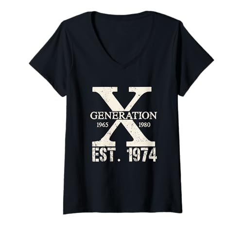 Damen Stolzes Mitglied der F Your Feelings Generation X 1974 T-Shirt mit V-Ausschnitt Damen Stolzes Mitglied der F Your Feelings Generation X 1974 T-Shirt mit V-Ausschnitt von Gen X 1965 1980 Raised on Hose Water and Neglect