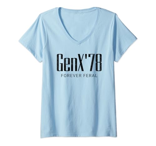 Damen Generation X 1978 Forever Feral Gen Xer Born 1978 Retro Vintage T-Shirt mit V-Ausschnitt Damen Generation X 1978 Forever Feral Gen Xer Born 1978 Retro Vintage T-Shirt mit V-Ausschnitt von Gen X The Feral Generation