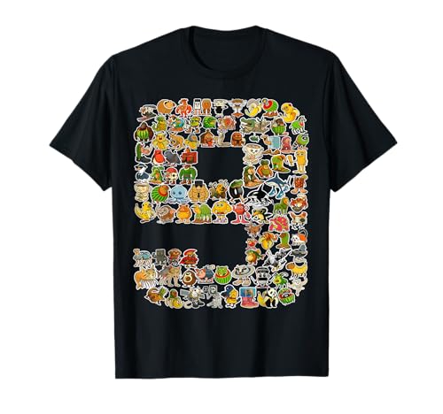 Italienischer Brainrot 9. Geburtstag Kinder 90 Brainrot Charaktere T-Shirt von Gen Z Viral Funny Italian-Brainrot Collective Tee