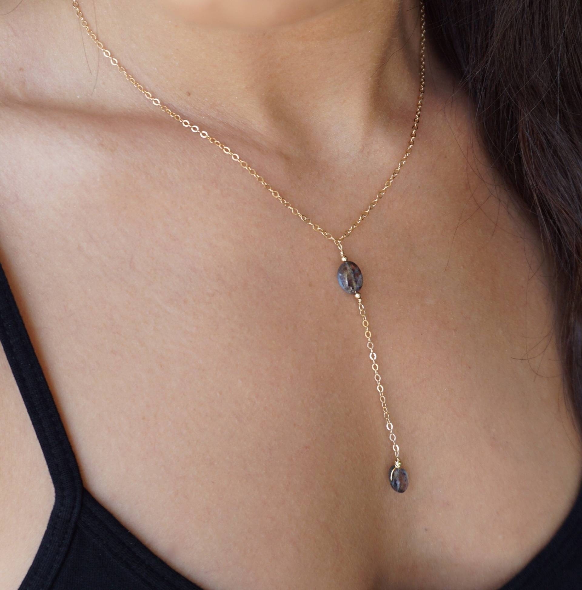 Labradorit Und Gold Filled Halskette von GenJewelryDesign