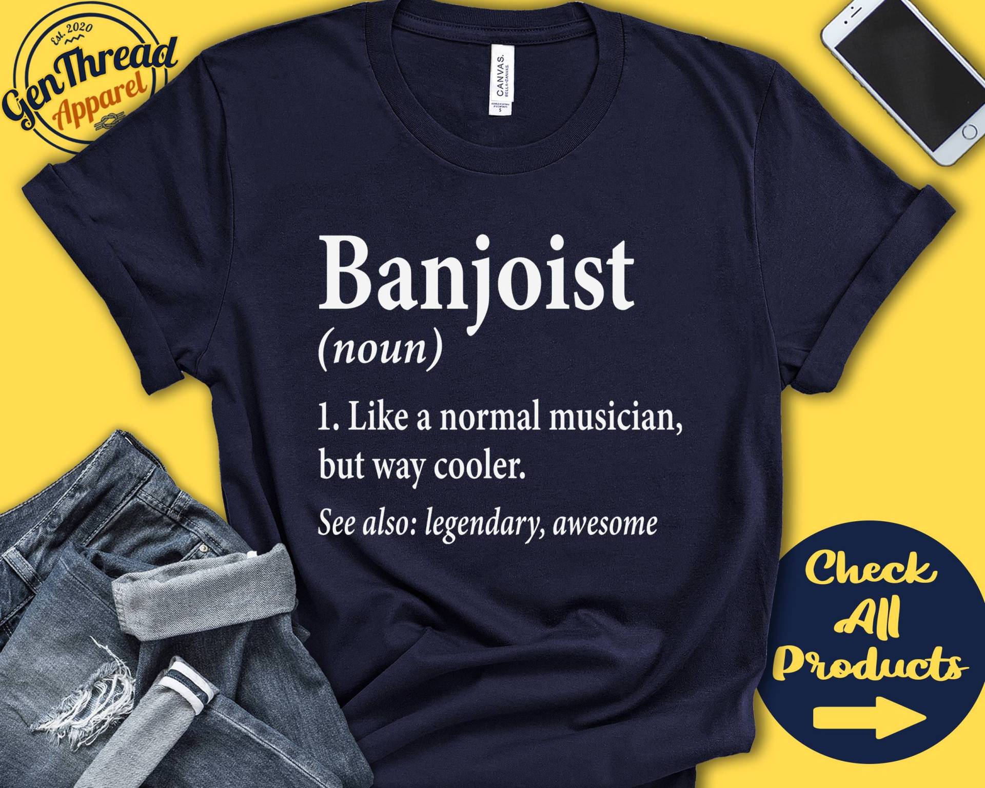 Banjoist-Shirt | Banjoist Geschenk Banjo Spieler Shirt Bluegrass Trommel-Musikinstrument Musiker Definition Tank Hoodie A2634 Banjoist-Shirt | Banjoist Geschenk Banjo Spieler Shirt Bluegrass Trommel-Musikinstrument Musiker Definition Tank Hoodie A2634 von GenThreadApparel