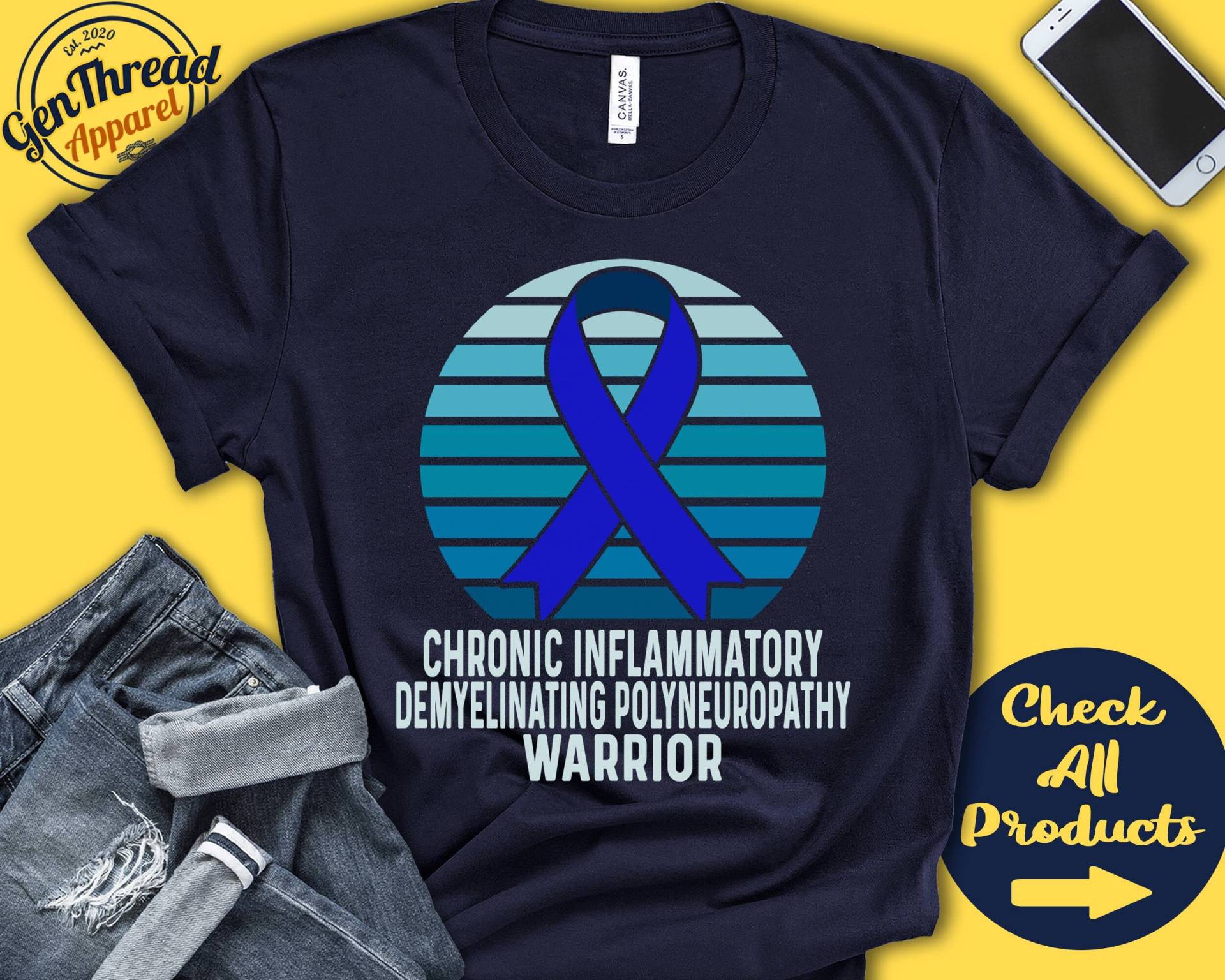 Chronisch Entzündliche Demyelinisierende Polyneurpathie Shirt | Cidp Awareness Blaues Band Kriegerin Eingriff Erholung Tank Hoodie A1233 von GenThreadApparel