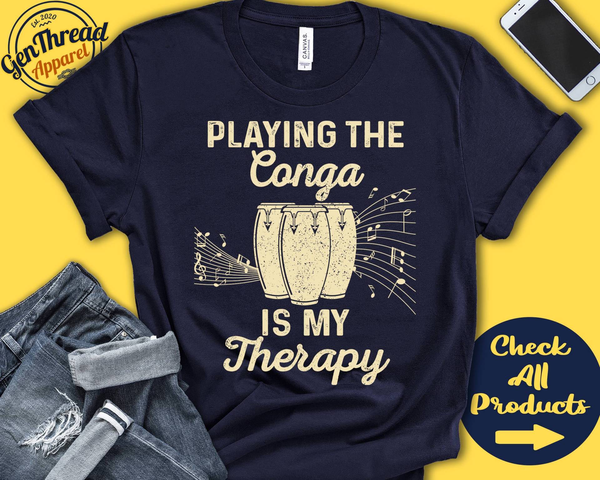 Conga Spieler Shirt | Geschenk Trommler Kongo-Trommel Schlagwerk Musiker Musik Instrument Meine Therapie Tank Hoodie A2461 Conga Spieler Shirt | Geschenk Trommler Kongo-Trommel Schlagwerk Musiker Musik Instrument Meine Therapie Tank Hoodie A2461 von GenThreadApparel